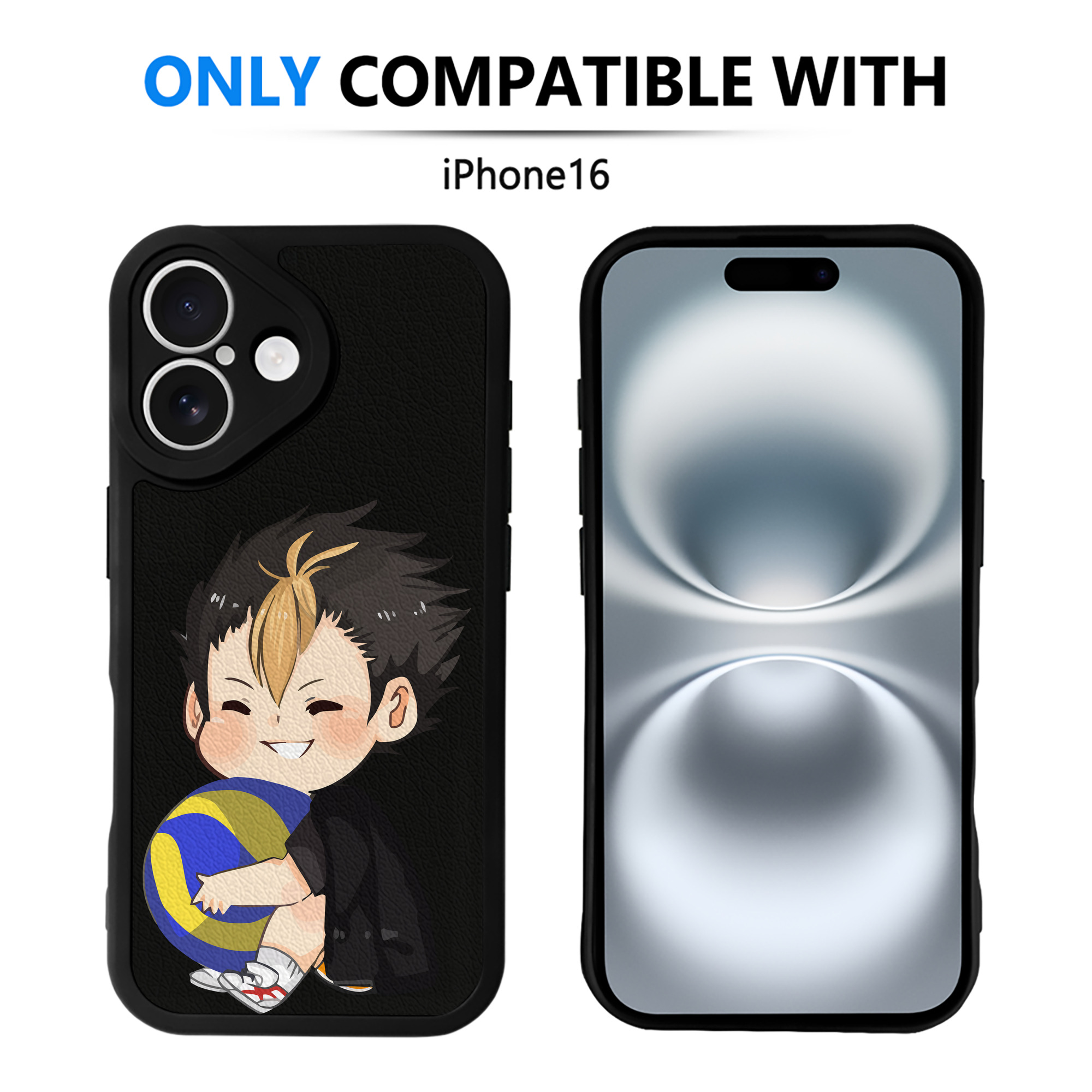 （画像用） ハイキュー!! Haikyu!! 【iPhone 16シリーズ対応】シリコンスマホケース（レザー調） 材質：シリコン